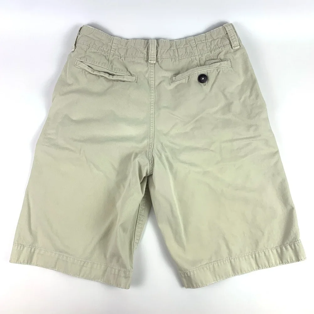 American Eagle Outfitters AEO Longer Length Mens Shorts Sz 28 Flat‎ Front Chino